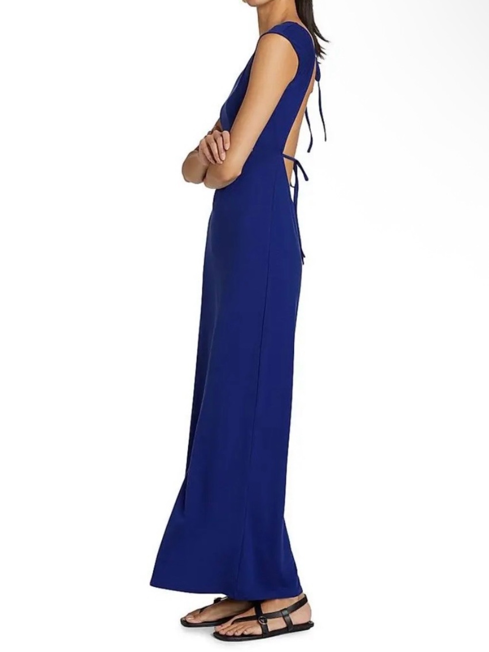 Reformation Sabine Royal Blue Sleeveless Open-Back Maxi Dress